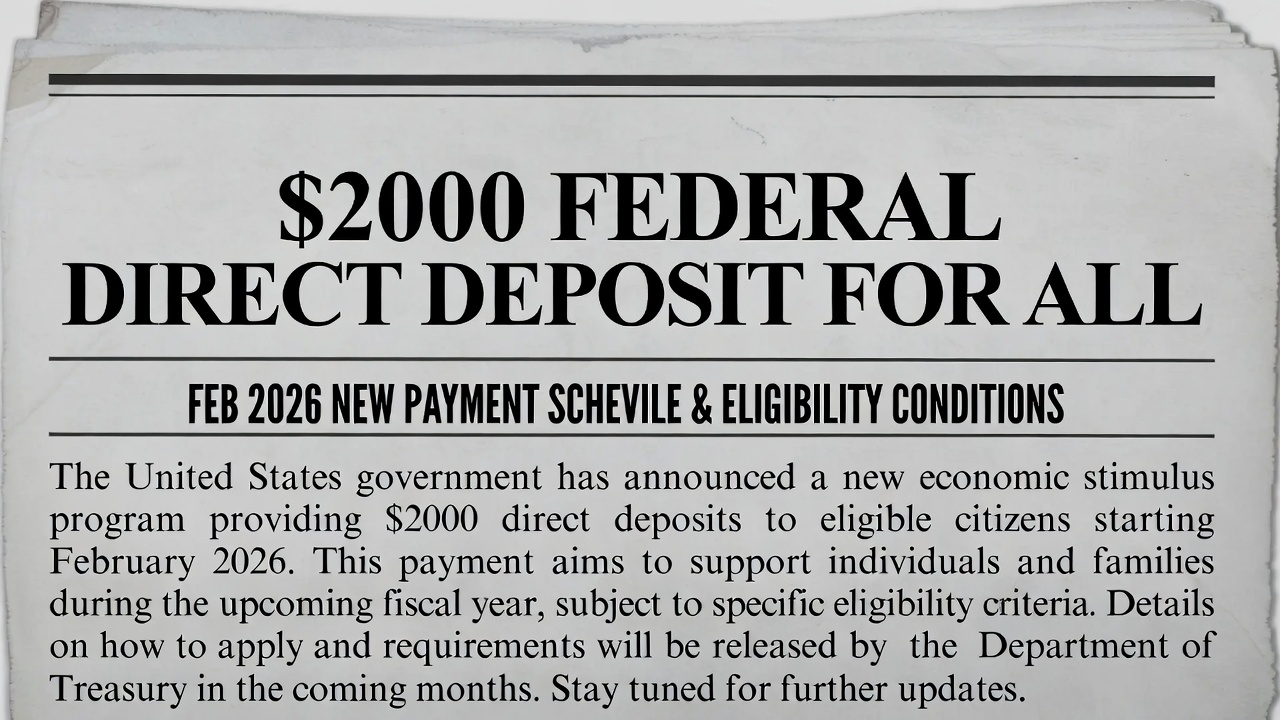 $2000 Federal Direct Deposit for All